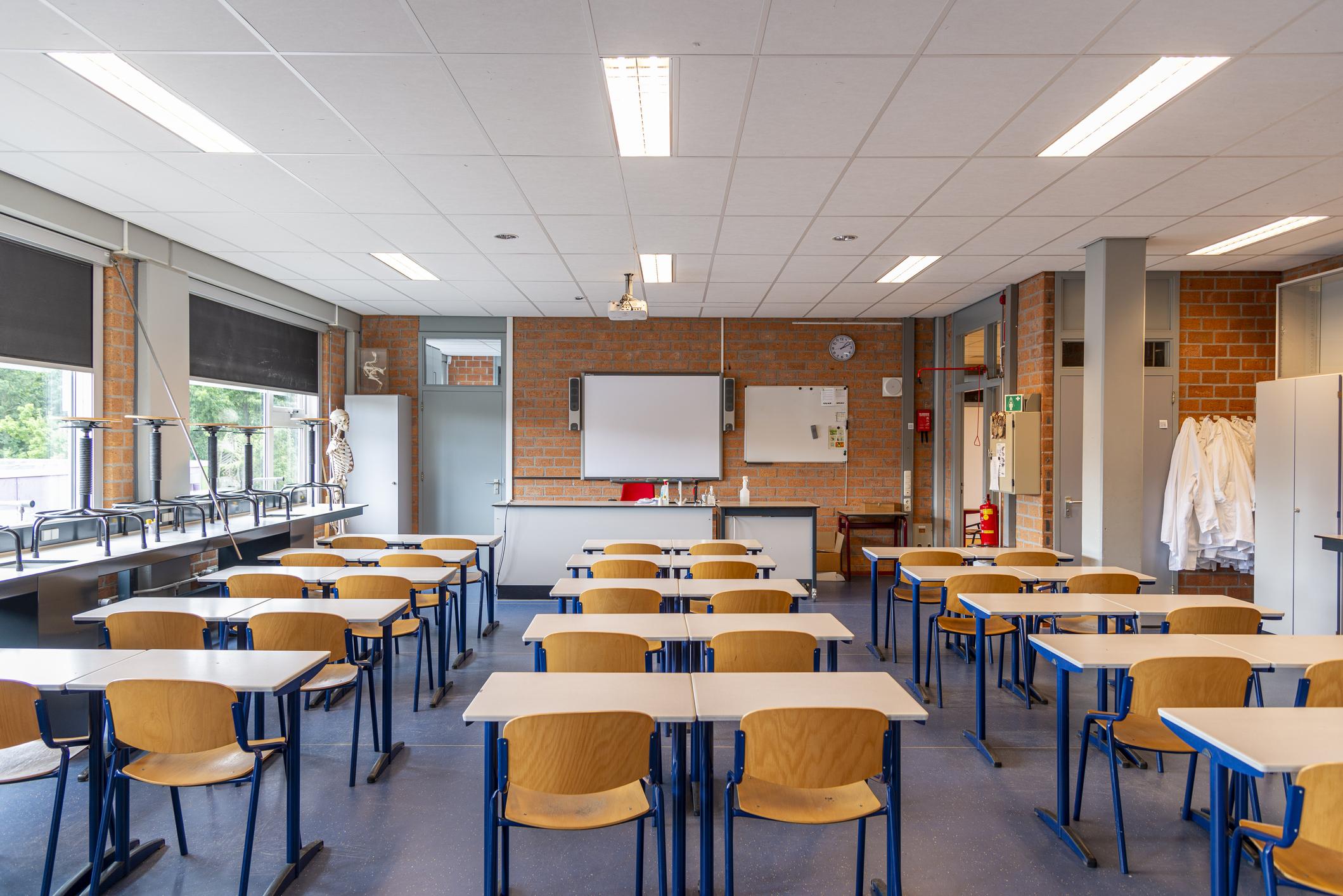 Empty classroom at a school